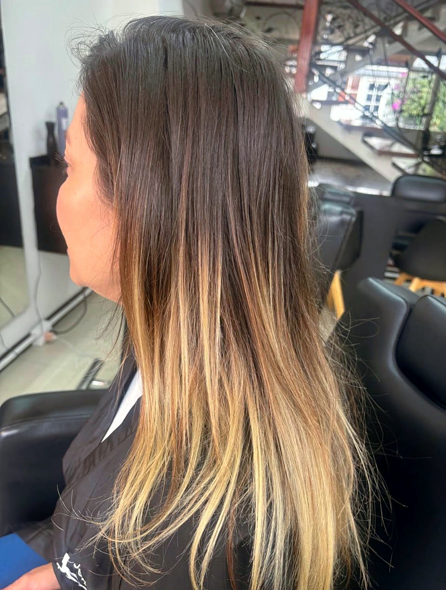 Antes: cabello sin iluminar